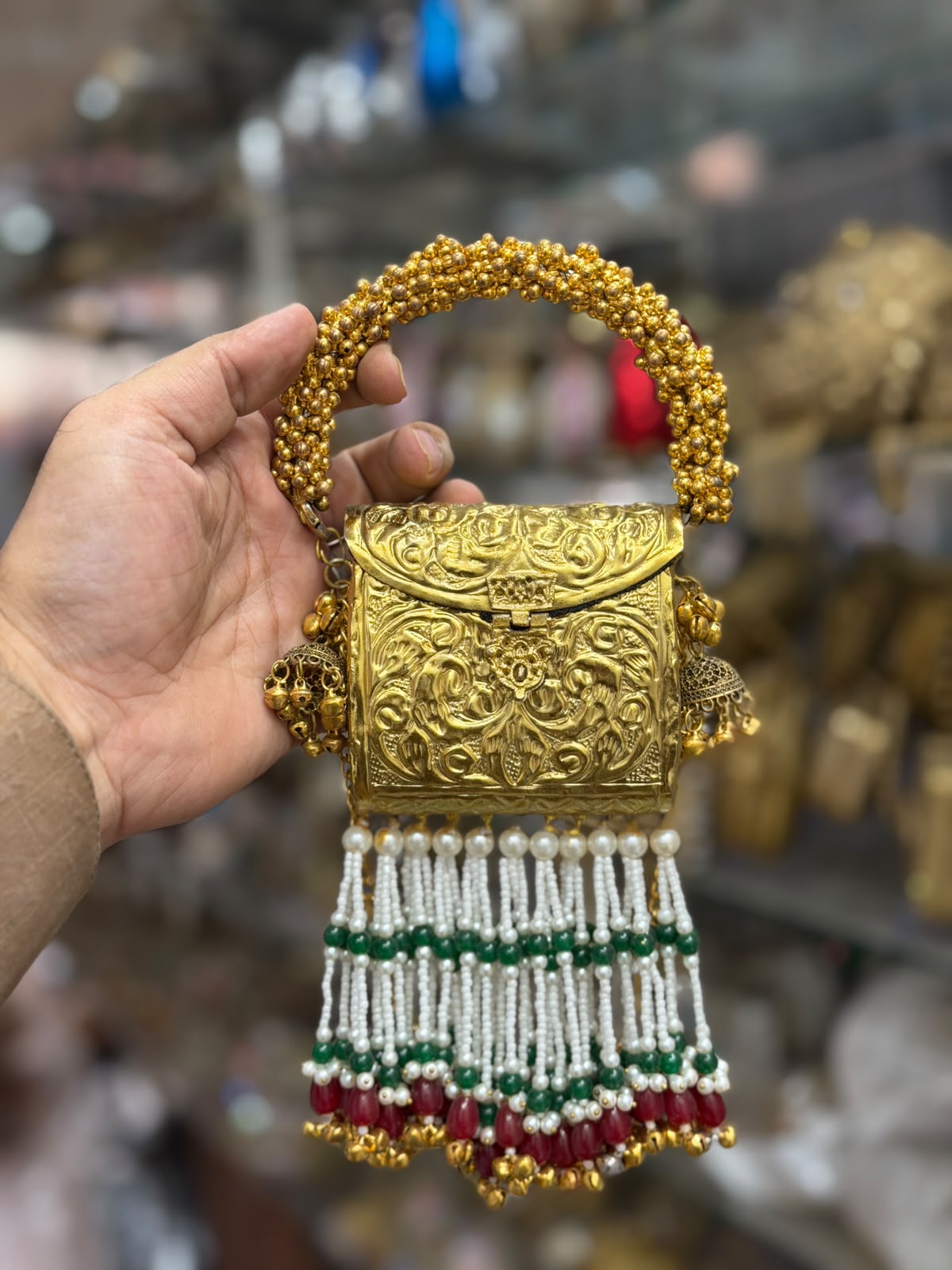 Stylish Indian Golden Designer Metal Clutch_Small Size_New Arrival