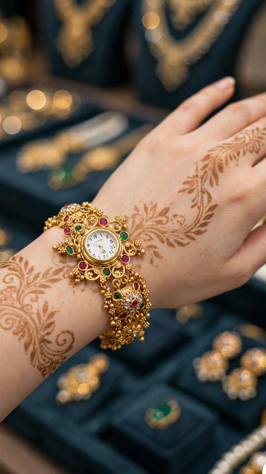 Stylish Ladies Rajwari Designer Golden Watch_New Arrival 1