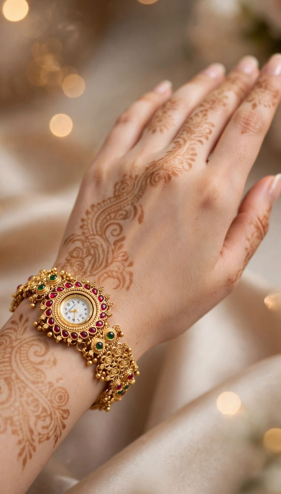 Stylish Ladies Rajwari Designer Golden Watch_New Arrival 5