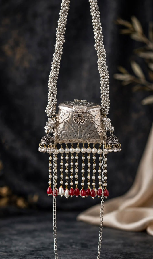 Stylish Indian Silver  Metal Clutch_Small Size_New Arrival
