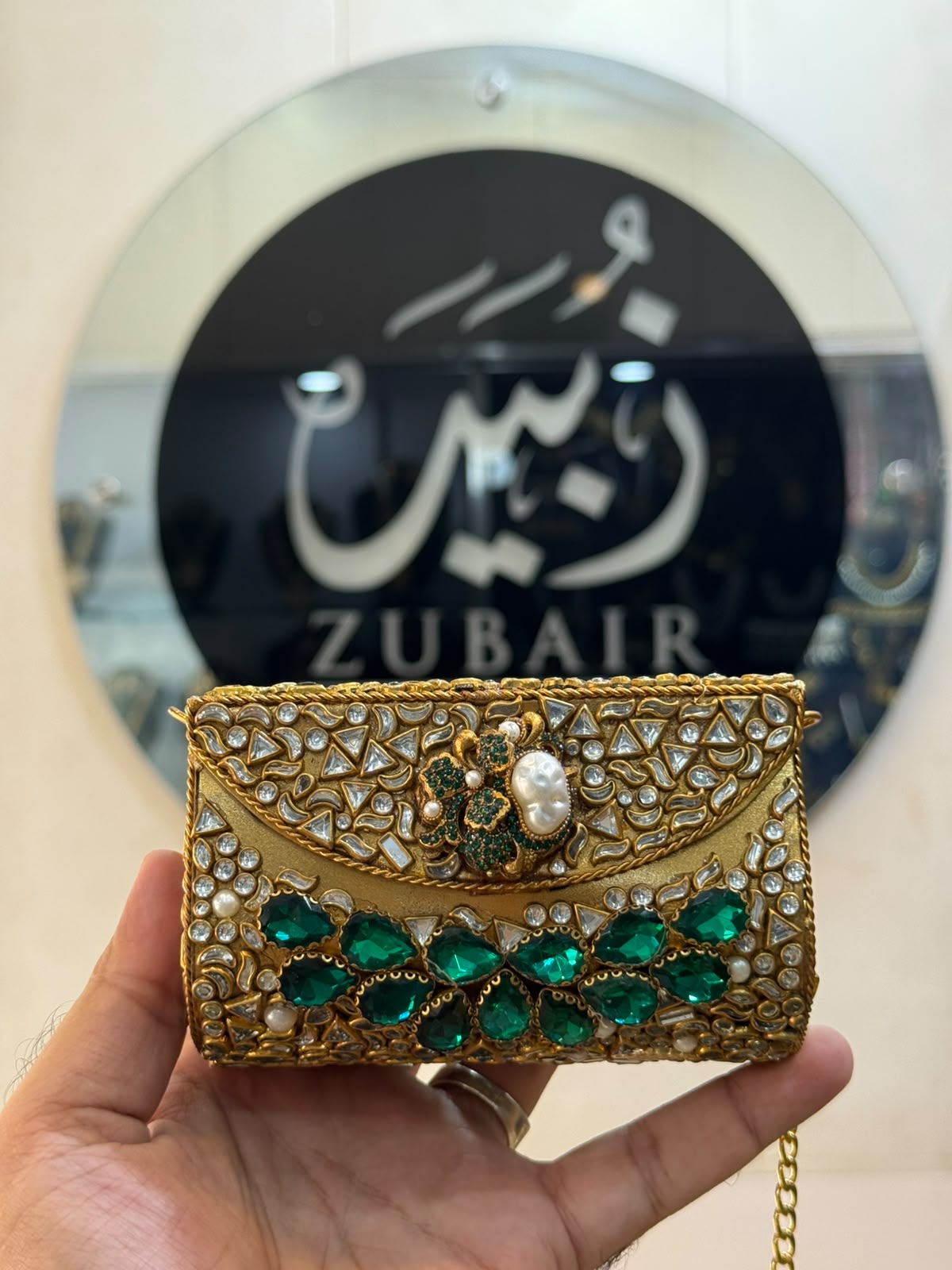 Stylish Kundan Turkish Designer Clutch_Medium Size_New Arrival_ Design 1