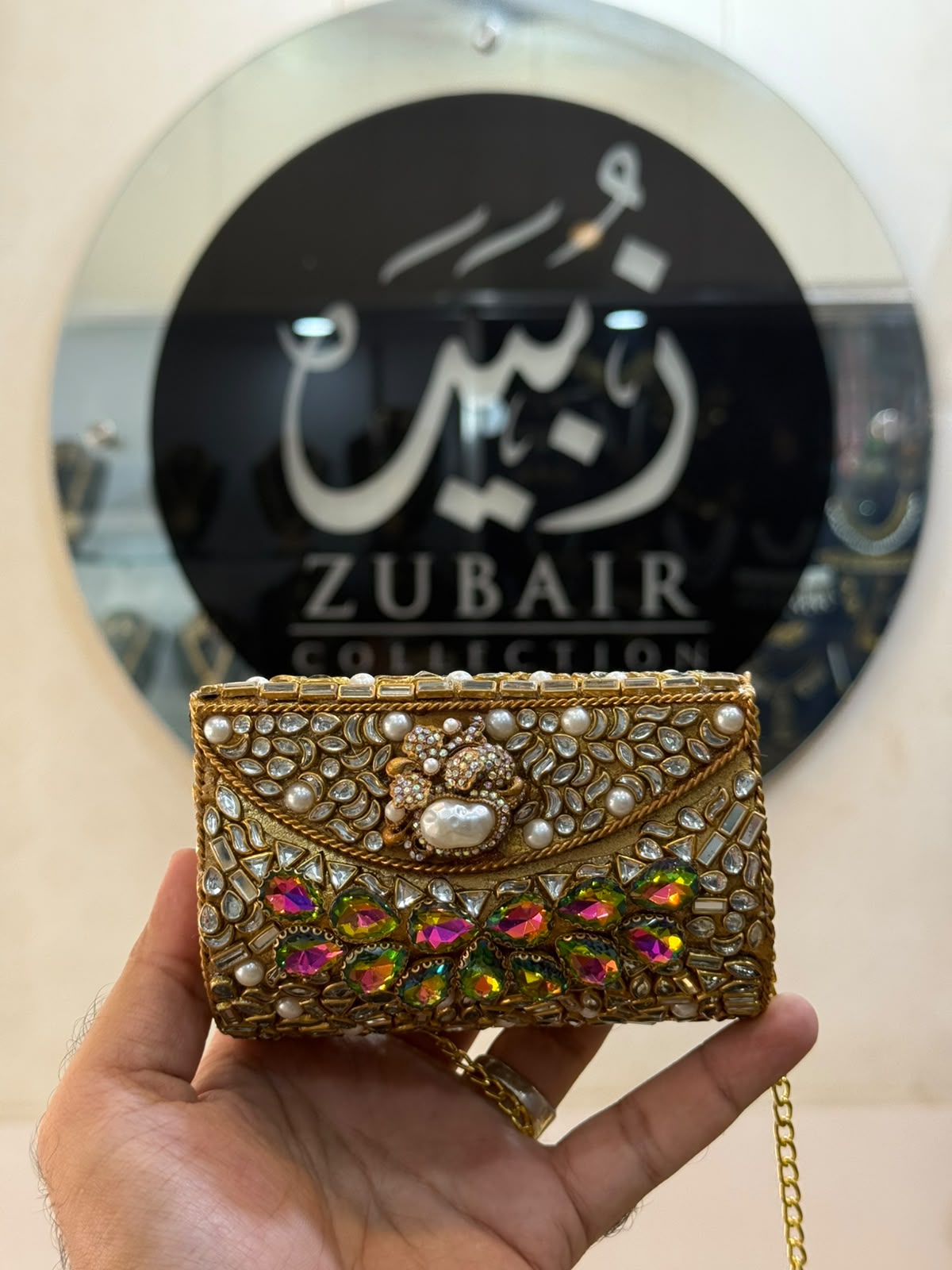 Stylish Kundan Turkish Designer Clutch_Medium Size_New Arrival_ Design 3