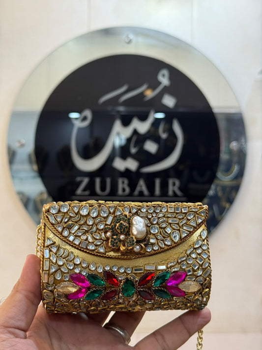Stylish Kundan Turkish Designer Clutch_Medium Size_New Arrival_ Design 6