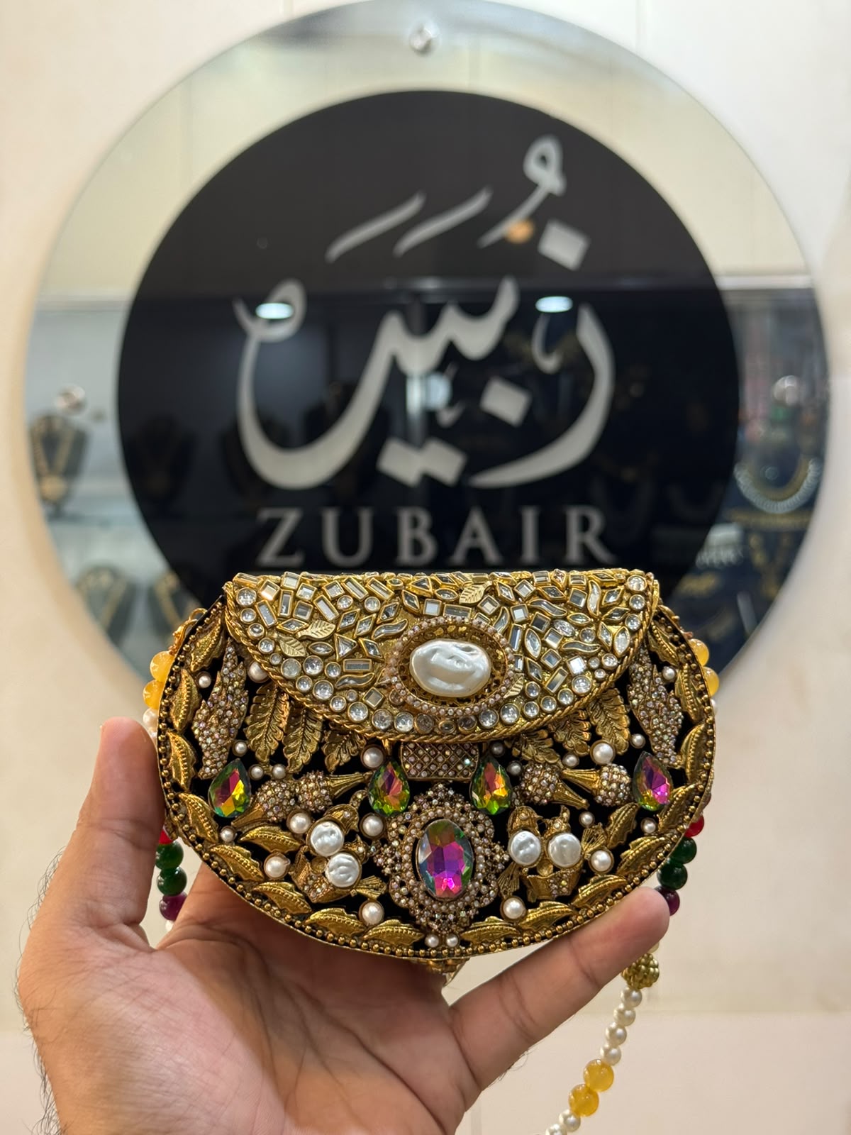 Stylish Kundan Turkish Designer Clutch_Medium Size_New Arrival_ Design 1