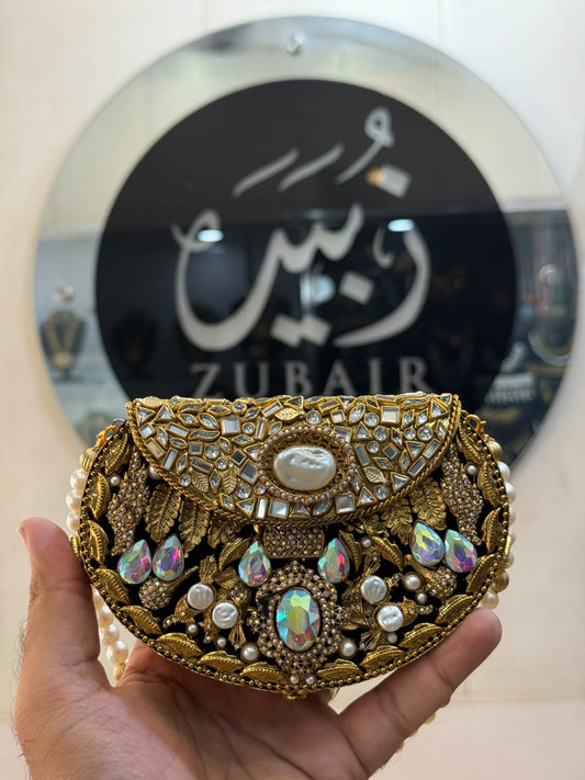 Stylish Kundan Turkish Designer Clutch_Medium Size_New Arrival_ Design 2
