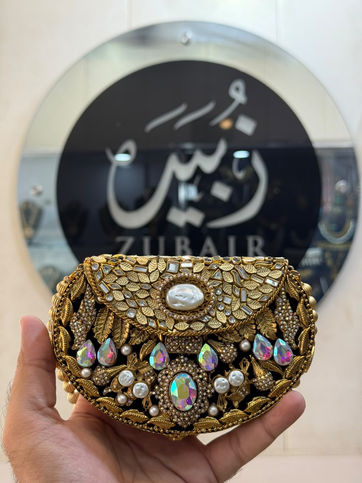 Stylish Kundan Turkish Designer Clutch_Medium Size_New Arrival_ Design 3