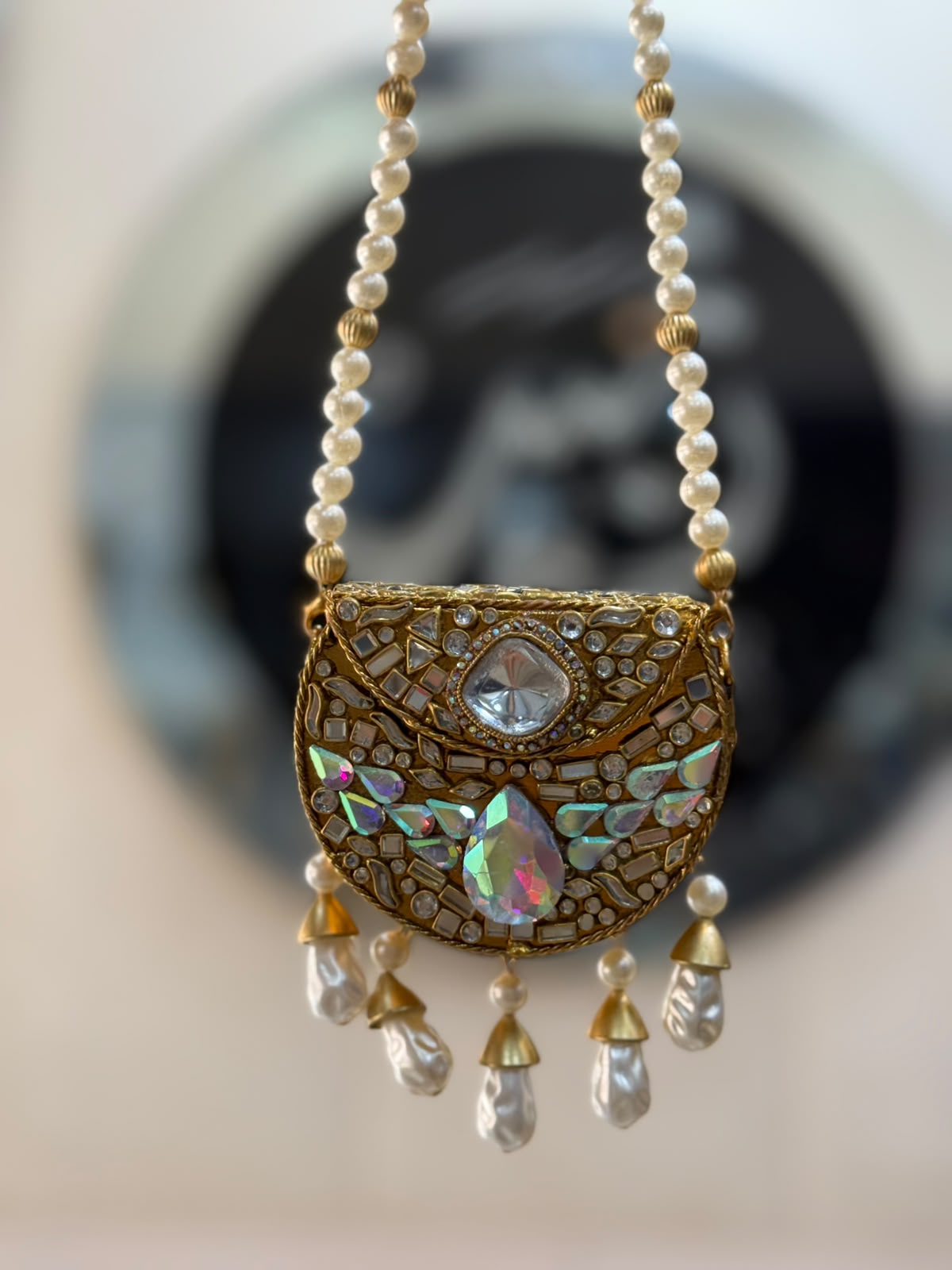 Stylish Kundan Turkish Designer Clutch_Small Size_New Arrival_ Design 3