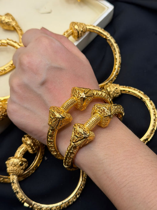 24k Gold Platet Bangles_Per Pair
