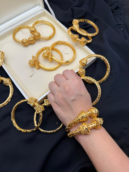 24k Gold Platet Bangles_Per Pair