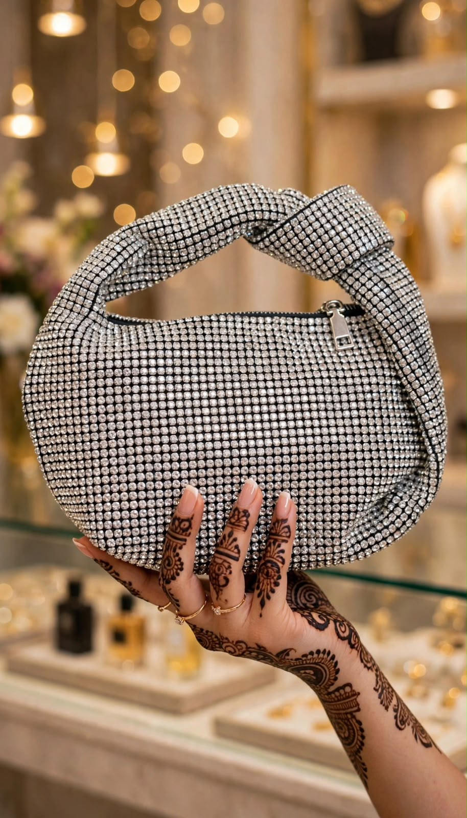 Beautiful Luxury Silver Zircon Bag- New Arrival