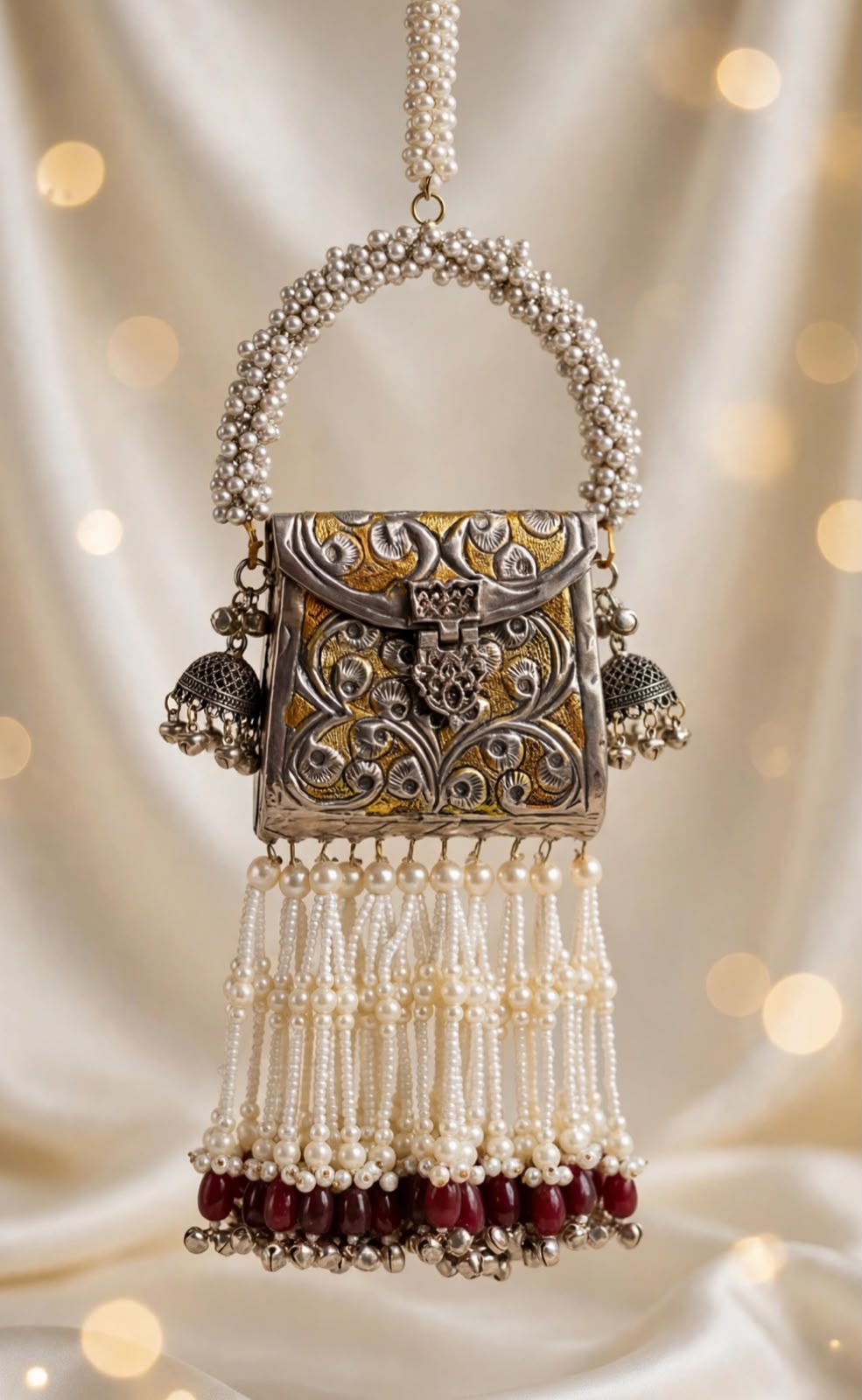 Stylish Indian Silver Metal Clutch_Small Size_New Arrival
