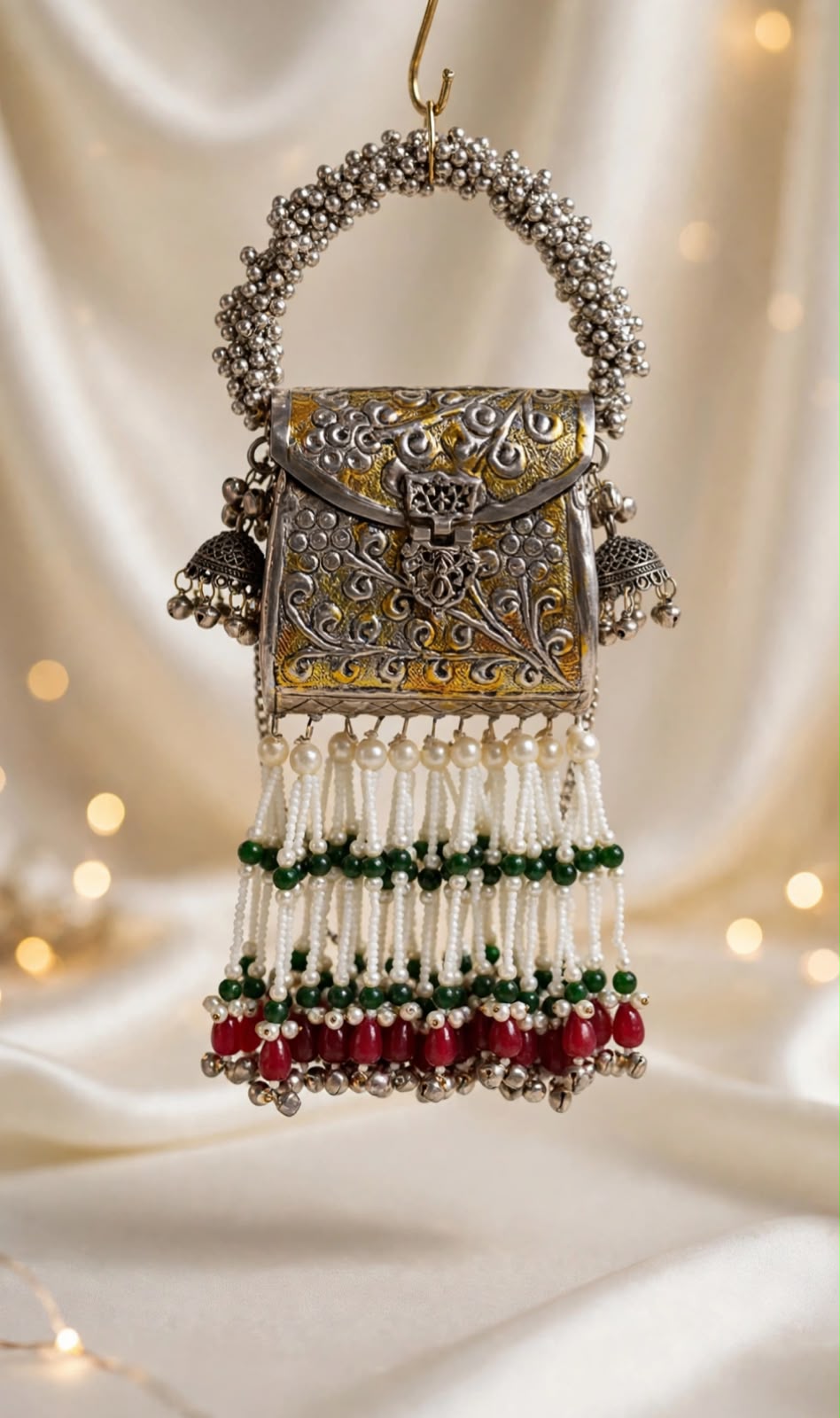 Stylish Indian Silver Metal Clutch_Small Size_New Arrival