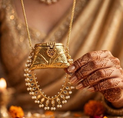 Stylish Indian Kundan Metal Clutch_Small Size_New Arrival