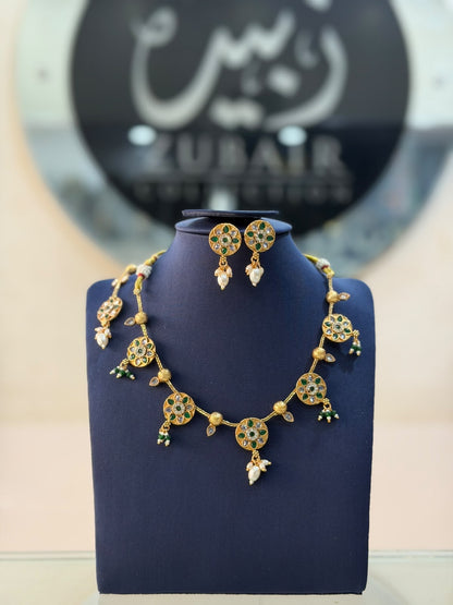 Royal Golden Rajwadi Choker Set – Bridal Necklace & Earrings | Wedding Collection | New Arrival 1