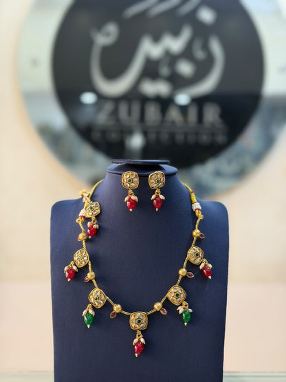 Royal Golden Rajwadi Choker Set – Bridal Necklace & Earrings | Wedding Collection | New Arrival 1