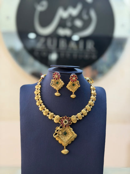 Royal Golden Rajwadi Choker Set – Bridal Necklace & Earrings | Wedding Collection | New Arrival 3