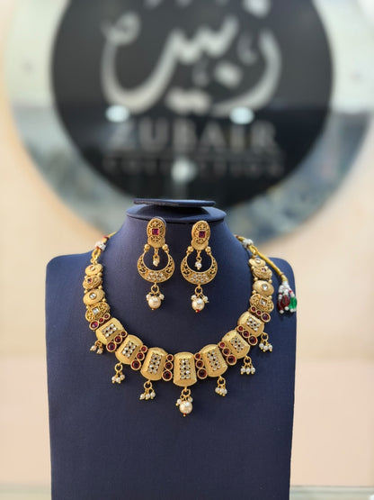 Royal Golden Rajwadi Choker Set – Bridal Necklace & Earrings | Wedding Collection | New Arrival 4