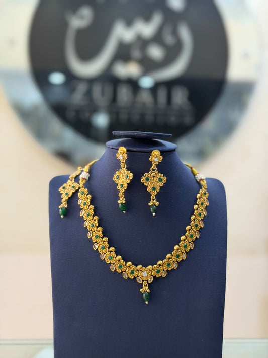 Royal Golden Rajwadi Choker Set – Bridal Necklace & Earrings | Wedding Collection | New Arrival 4
