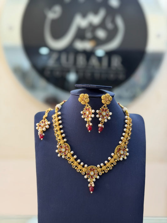 Royal Golden Rajwadi Choker Set – Bridal Necklace & Earrings | Wedding Collection | New Arrival 5