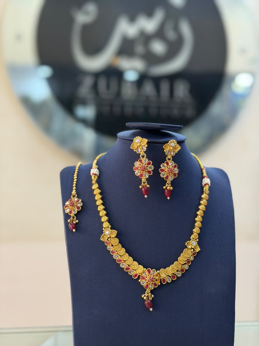 Royal Golden Rajwadi Choker Set – Bridal Necklace & Earrings | Wedding Collection | New Arrival 8