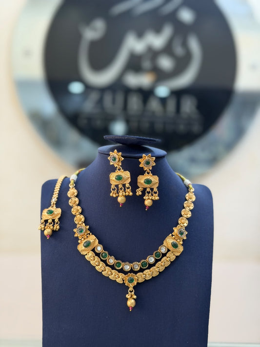 Royal Golden Rajwadi Choker Set – Bridal Necklace & Earrings | Wedding Collection | New Arrival 11