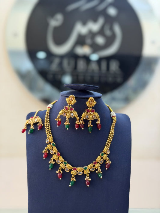 Royal Golden Rajwadi Choker Set – Bridal Necklace & Earrings | Wedding Collection | New Arrival 17