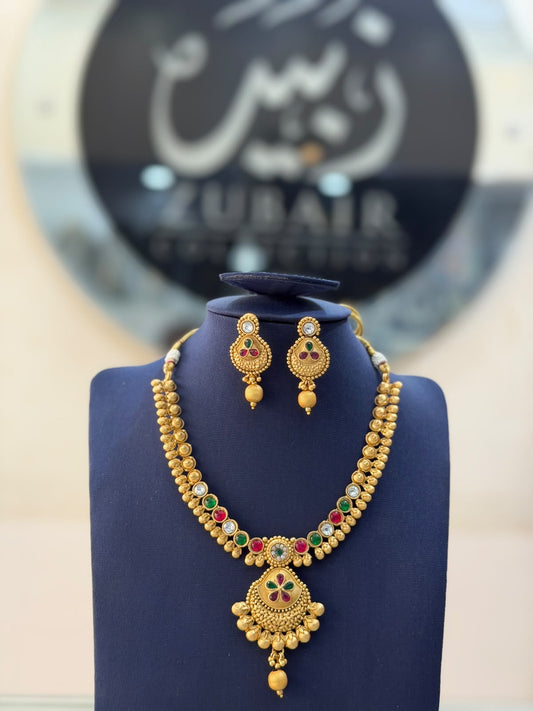 Royal Golden Rajwadi Choker Set – Bridal Necklace & Earrings | Wedding Collection | New Arrival 19