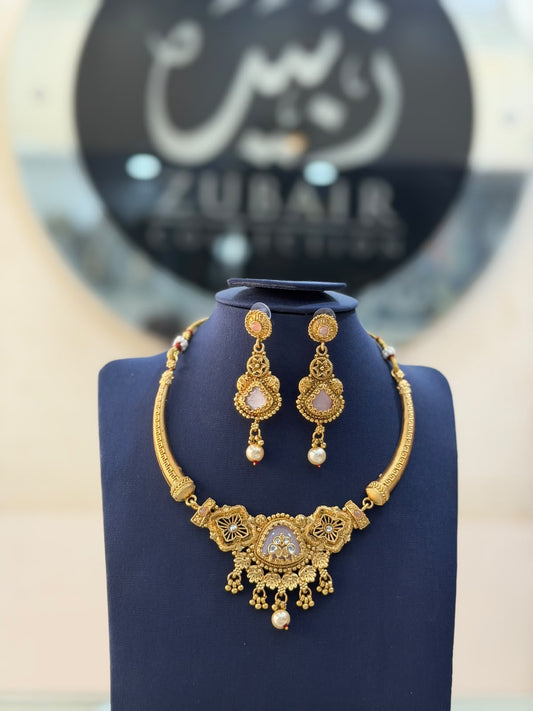 Royal Golden Rajwadi Choker Set – Bridal Necklace & Earrings | Wedding Collection | New Arrival 24