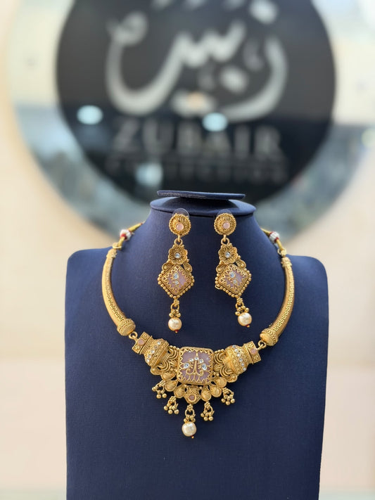 Royal Golden Rajwadi Choker Set – Bridal Necklace & Earrings | Wedding Collection | New Arrival 26