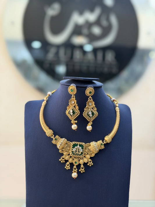 Royal Golden Rajwadi Choker Set – Bridal Necklace & Earrings | Wedding Collection | New Arrival 28