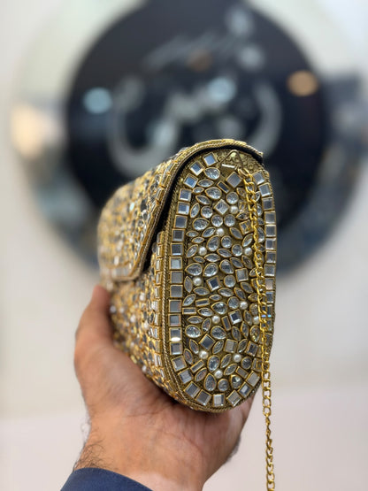 Handmade Designer Large Kundan Clutch_New Arrival_Design 1
