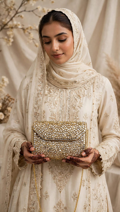 Handmade Designer Large Kundan Clutch_New Arrival_Design 1