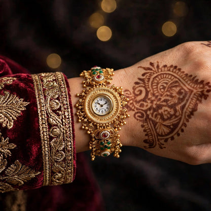 Stylish Ladies Rajwari Designer Golden Watch_New Arrival 2