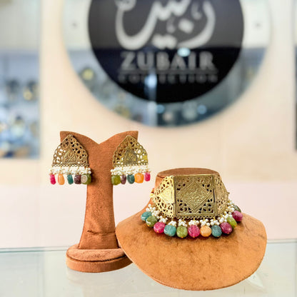 Choker + EarRings + Mala Complete Designer Set