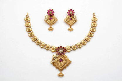 Royal Golden Rajwadi Choker Set – Bridal Necklace & Earrings | Wedding Collection | New Arrival 3