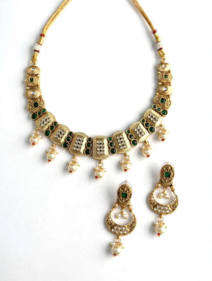 Royal Golden Rajwadi Choker Set – Bridal Necklace & Earrings | Wedding Collection | New Arrival 4