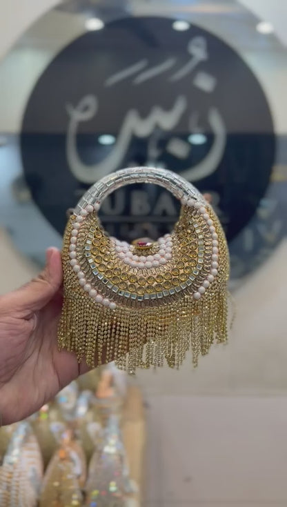 Stylish Acrylic Kundan Clutch_New Design 13