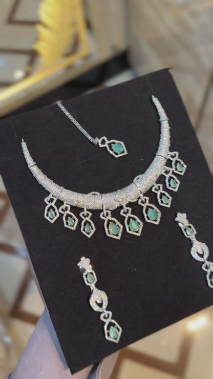 Royal Zircon Necklace Set | Bridal Collection – Design 05