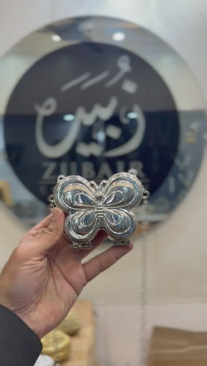 Stylish Butterfly Silver Metal Clutch_Design 4