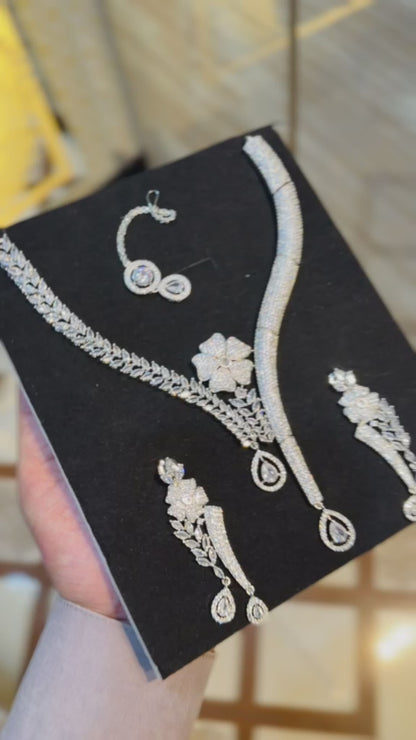 Royal Zircon Necklace Set | Bridal Collection – Design 15