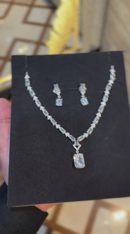 Royal Zircon Necklace Set | Wedding Collection – Design 12