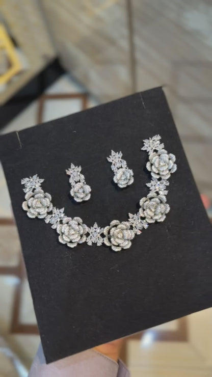 Royal Zircon Necklace Set | Bridal Collection – Design 11
