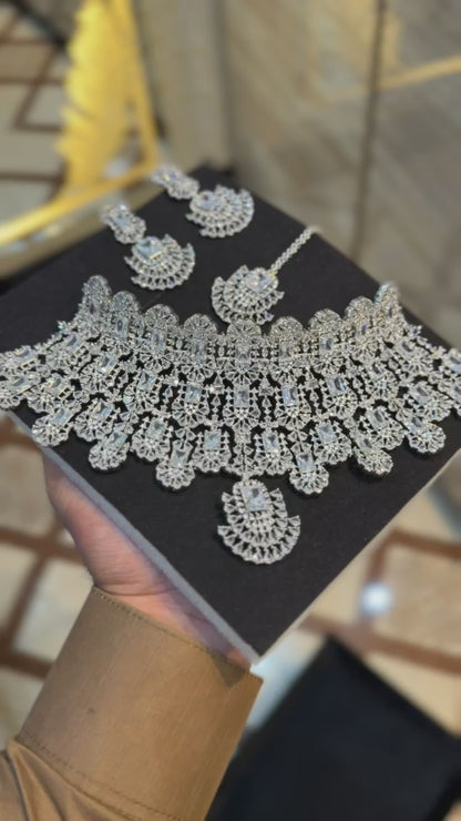 Royal Zircon Necklace Set | Bridal Collection – Design 20