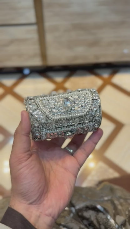 Handmade_Kundan Designer Small Dholki Clutch_Design 2