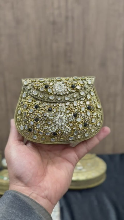 Handmade Luxury Kundan Designer Clutch_New Design 3