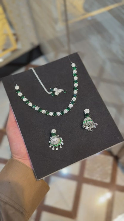 Royal Zircon Necklace Set | Wedding Collection – Design 01