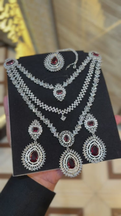 Royal Zircon Necklace Set | Bridal Collection – Design 32