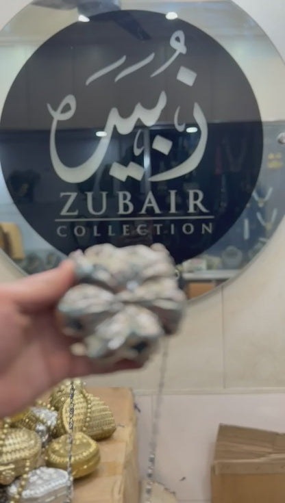 Stylish Flower Silver Metal Clutch_Design 5