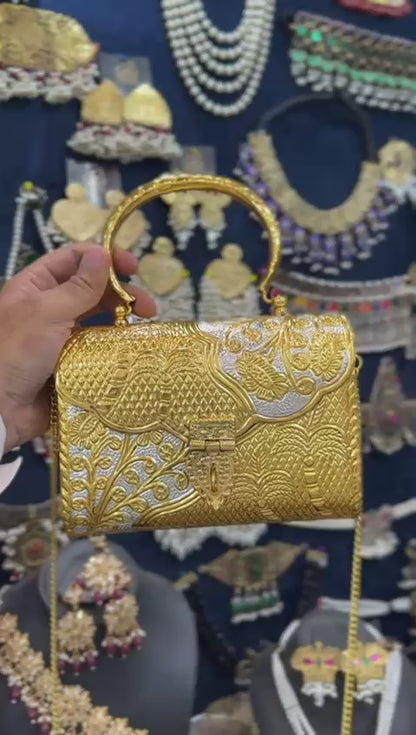 Luxury Golden Metal Clutch_2Tune_Designer Clutch