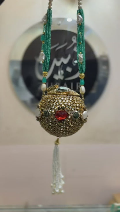 Stylish Designer Turkish_Kundan Dholki Clutch_New Design 1